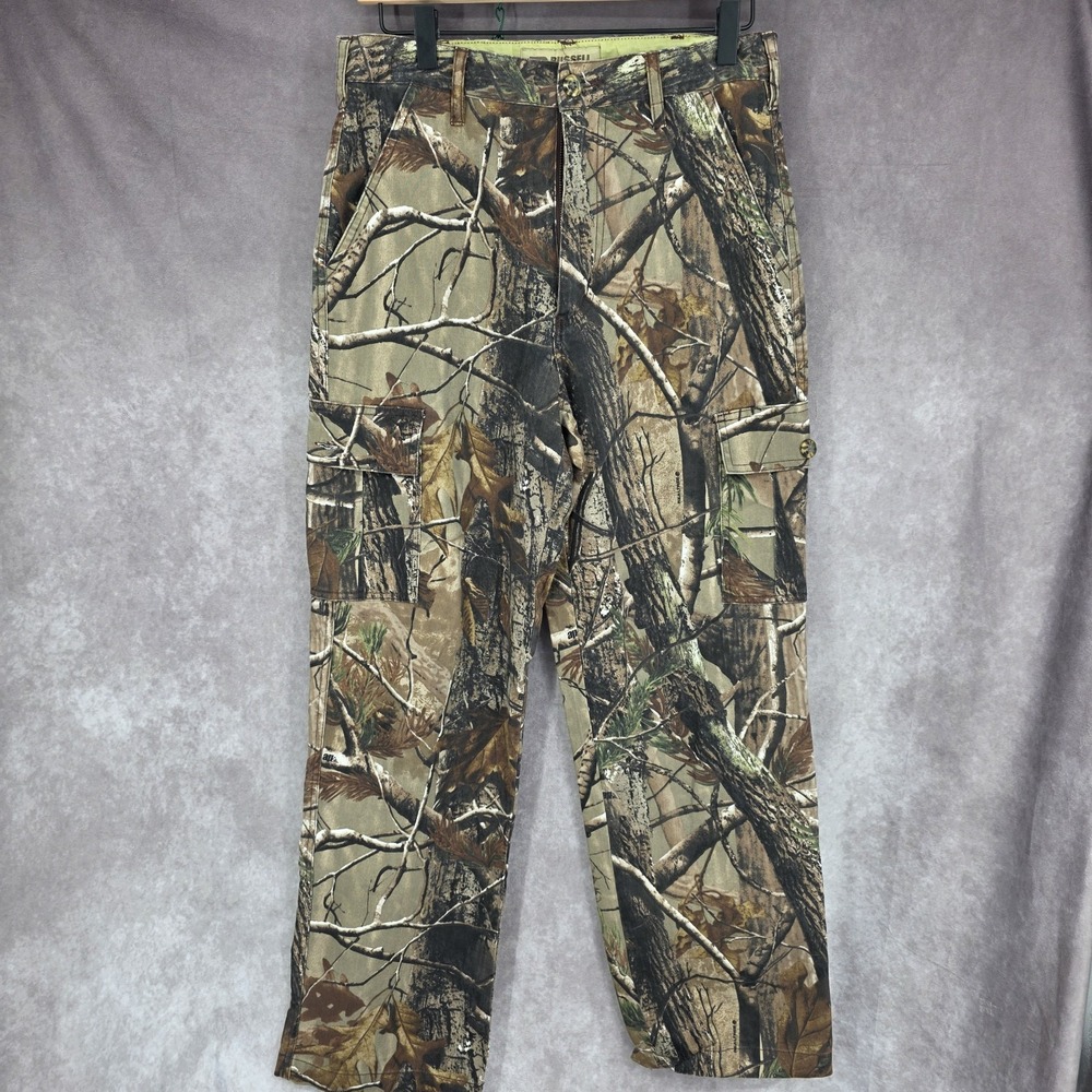 Russel Realtree Cargo Camo Pants Green Boys  Size XL 18/20 Hunting Outdoors